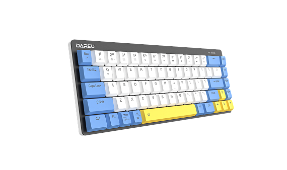 Клавиатура беспроводная Dareu EK868 White-Blue-Yellow, свитчи Red