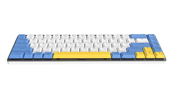 Клавиатура беспроводная Dareu EK868 White-Blue-Yellow, свитчи Brown