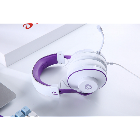 Гарнитура игровая проводная Dareu EH745s White-Purple